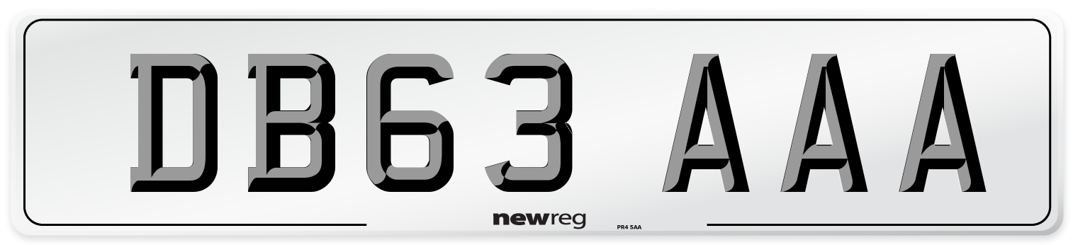 DB63 AAA Number Plate from New Reg